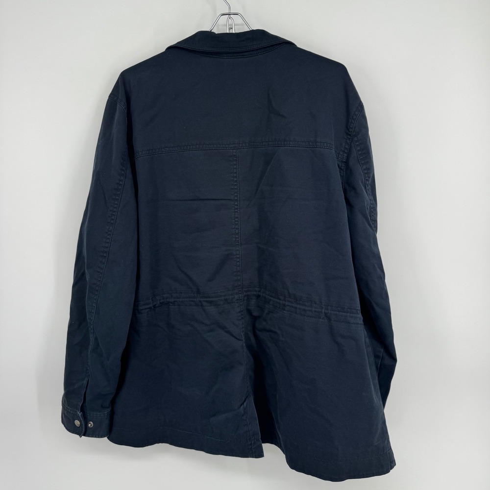 VTG LLBean Mens Navy Plaid Blanket Lined Field Barn Chore Coat Jacket Size XL - Picture 3 of 6